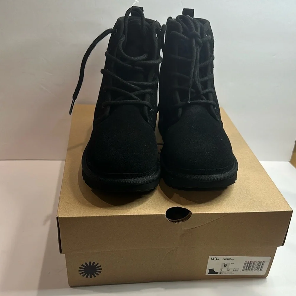 Black Suede Lace-Up Boots